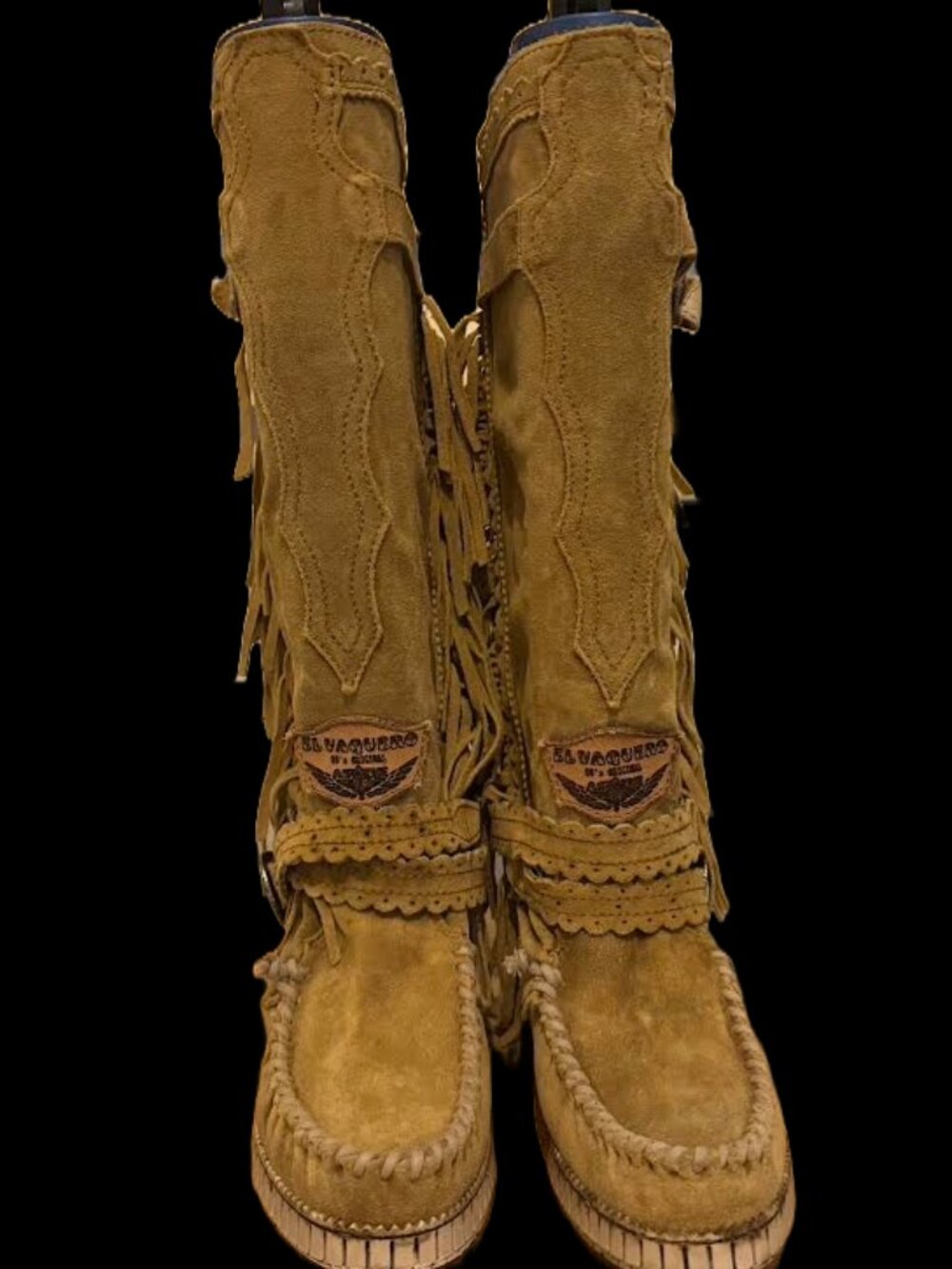 El Vaquero Apache Knee High Boots, tan, 36,